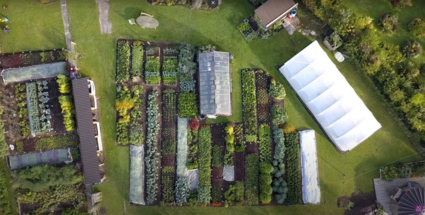 Charles’s Homeacres garden from aerial view