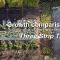 Aerial view of Homeacre garden with the title of the vlog