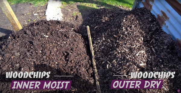 Difference between the inner and the outer woodchips