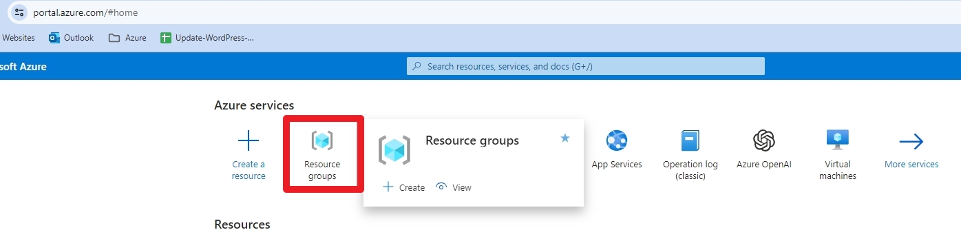 Access the resource groups