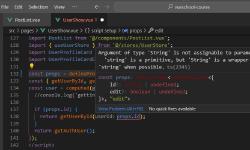 The details of a TypeScript error detected by ESLint