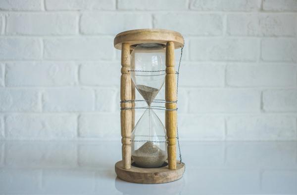 A wooden hourglass A wooden hourglass