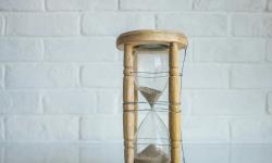 A wooden hourglass