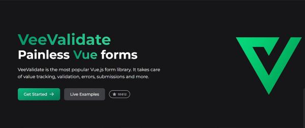 VeeValidate homepage and slogan