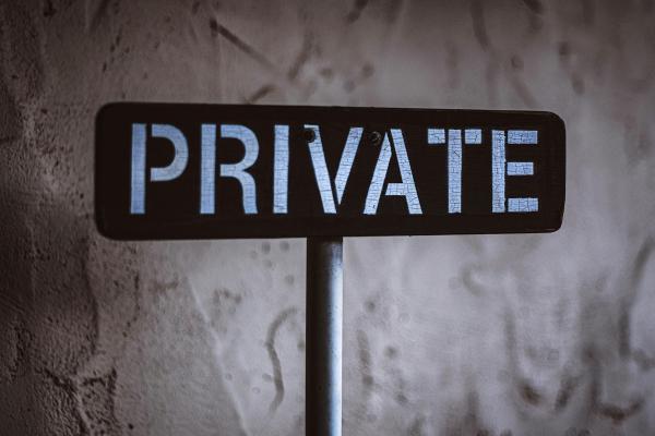 A sign post with the word "Private"