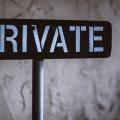 A sign post with the word "Private"