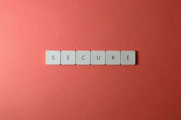 The word "Secure" in scrabble letters