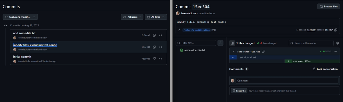 Commits before vs. after